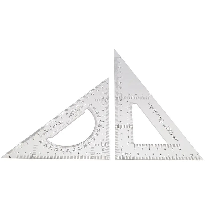 2 Pack Acrylic Plastic Ruler Drawing Transparent 45/90 Degree Measuring Tool 30/60 Degree Ruler Office