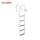 SucceBuy 3/4/5 Steps Removable Dock Ladder 350/500Lbs Load Pontoon Boat Ladder with Rubber Mat for Lake, Marine Boarding, Pool