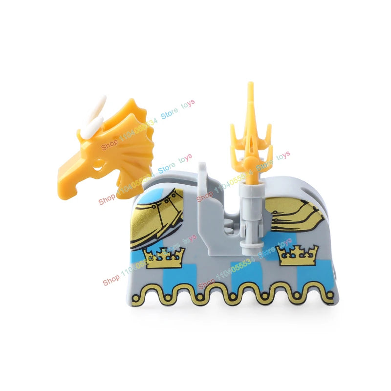 MOC Medieval Military Series Castle Roman Knight Horse Saddle Soldiers War Horses Building Block Accessories Kids Education Toy