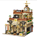 New JIESTAR 89120 MOC Retro Coffee House Shop Led Light Street View Building Blocks Star Coffee Puzzle Toys Christmas Gifts Kids