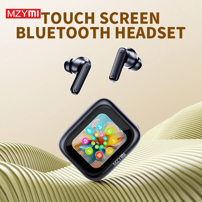 MZYMI E18 Pro ANC Wireless Earbuds TWS Bluetooth5.4 Touch Screen Earphone HIFI Stereo Noise Cancelling Sport Waterproof Headset