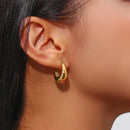 2022 New Daily Basic Hollow U Shape Hoop Earrings For Women Small Gold Plated Stainless Steel Earrngs Tarnish Free Jewelry