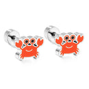 LUXUSTEEL Lovely Coloful Animal Stud Earrings For Girls Stainless Steel Anti-allergy Rabbit Penguin Dog BFF Jewelry Gifts