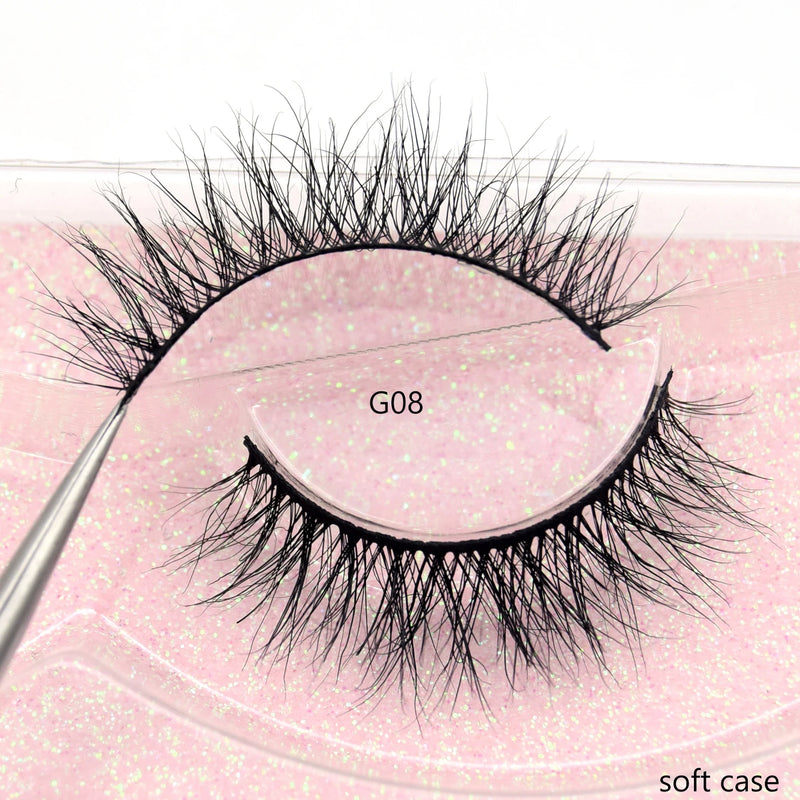 Visofree Half Mink Lashes Make Up False Eyelashes Hand Up Natural Long Mink Lashes Cruelty Free Crisscross Mink Fake Eyelashes