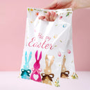 10/25/50pcs Easter Tote Bags with Handles Cartoon Bunny Carrot Design Plastic Gift Bags for Easter Egg Hunt Party Favors Gifts