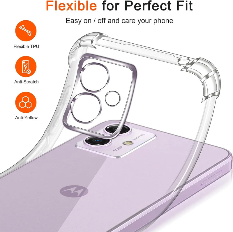 Clear Shockproof Phone Case For Motorola Moto G14 G54 5G G84 5G G13 G23 G53 G73 Silicone Case Back Cover Slim TPU Thick Shell