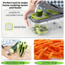 22 in 1 Vegetable Chopper with Stainless Steel Blade Adjustable Slicer And Cutter with Drain Rack Storage Container Kitchen Tool