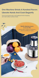Multifunctional Kitchen Electric Chopper 5L EU Large Capacity Stainless Steel Meat Grinder Food Processing Machine