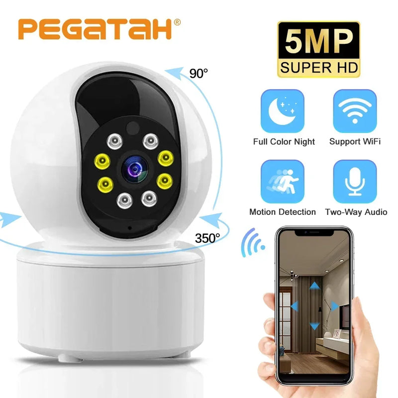 5MP Smart WiFi Camera Auto Tracking Home Indoor Security Full Color Night Vision Motion Detection Surveillance Camera