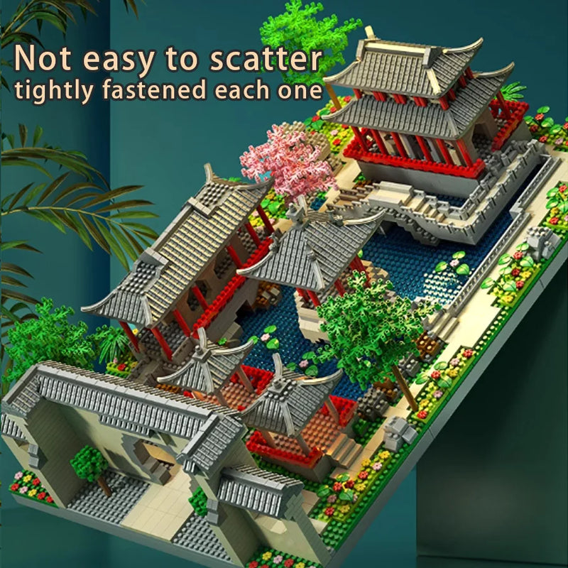 China Building Blocks Suzhou Garden Building Scene Micro Particle Assembly Toy High Difficulty CHILDREN'S Toy Decorations