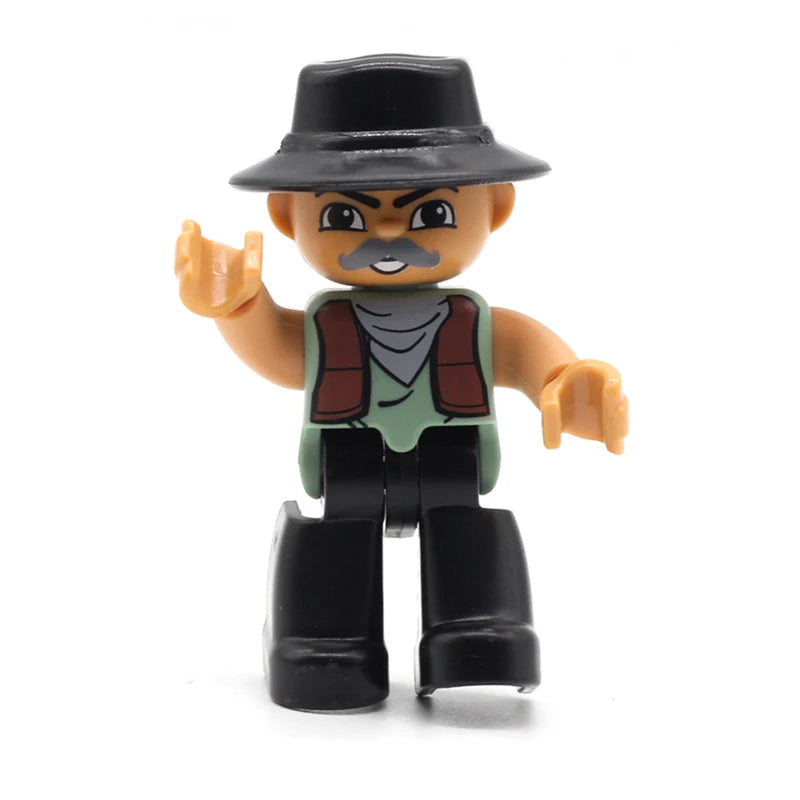 Big Size Action Figures City Princess Policemen Family Building Block Doll Character Accessory Assembly Toys for Children Gift