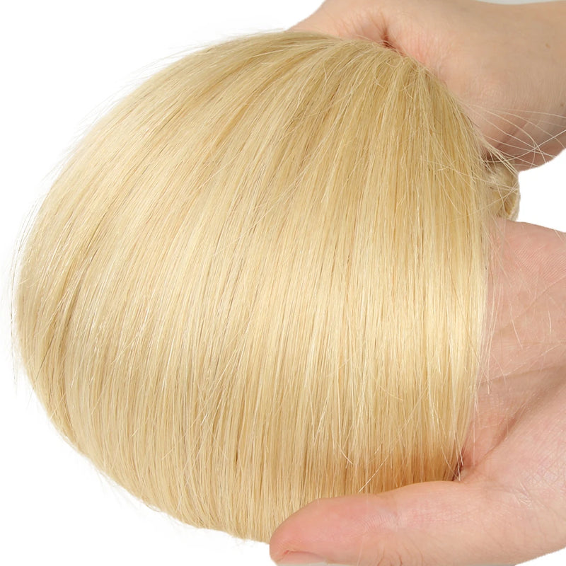 Sleek Straight Human Hair Bundles 613 Blonde Brazilian Straight Human Hair Weave Bundles Single Bundles  Remy Hair Extensions