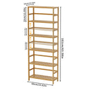 Freestanding Bamboo Bookcase Storage Shelf 6-Tier Bathroom Kitchen Shelving Unit Rack Organizer