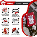 Adjustable Universal Safety cable padlock-Red,2 Keys,Nylon body,PVC coating Stainless Steel Cable,Built-in Lock Cylinde,3 Tags