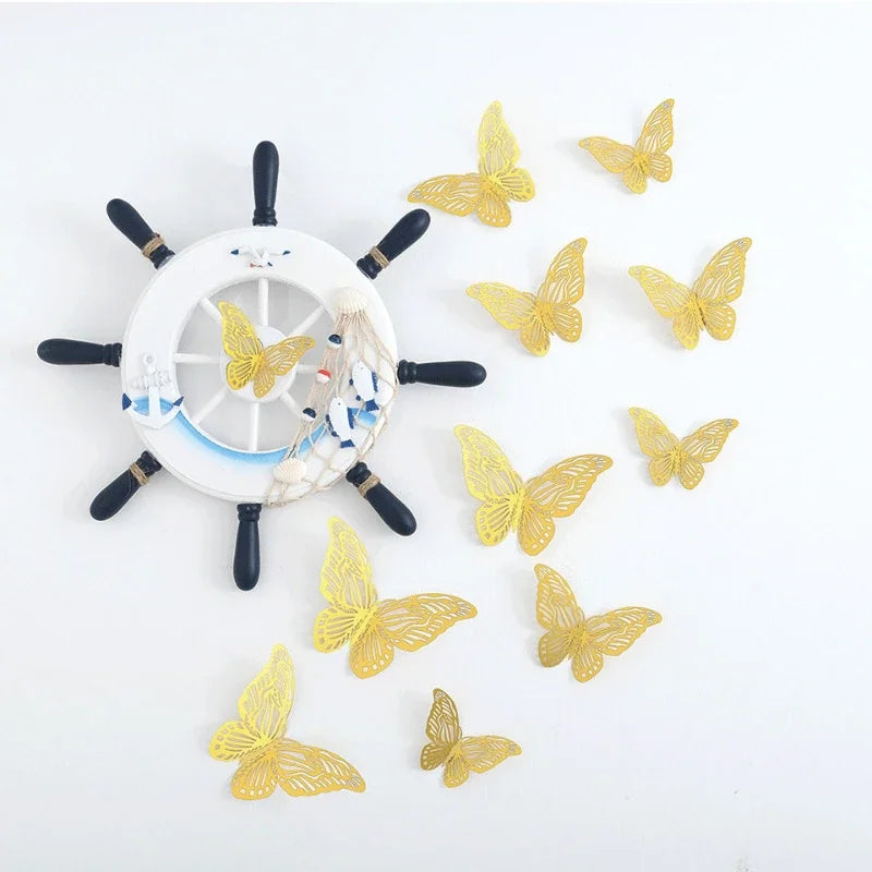 12pcs Suncatcher Sticker 3D Effect Crystal Butterflies Wall Sticker Beautiful Butterfly for Kids Room Wall Decal Home Decoration