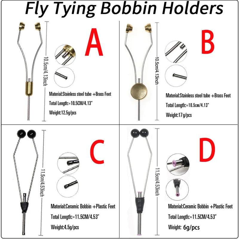 Vampfly 1PCS Fishing Fly Tying Whip Finisher Bobbin Holder Bobbin Threader Bodkin Needle Nymph Midge Streamer Fly Tying Tools