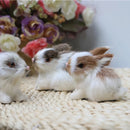 5CM Mini Realistic Cute White Plush Rabbits Fur Lifelike Animal Easter Bunny Simulation Model Birthday Gift Rabbit Toy