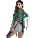 Women Sun Protection Shawl for Cycling Lady Summer Chiffon T-shirt Holiday Leopard Scarf Bikini Blouse Breathable Beach Poncho