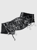 HERSHINE Women's Fashion Cross Chain Elastic Wide Belt, Y2K Gothic, Punk, Harajuku, Rock, Hip Hop Accessories，spring，summer