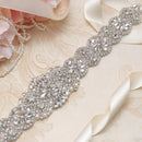 MissRDress Rhinestones Wedding Belt Handmade Pearls Bridal Belt Silver Crystal Flower Bridal Sash For Women Prom Dresses JK835