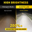 AUXITO 2Pcs 9003 H4 LED Motorcycle Car Headlight Bulb 6500k HB2 CSP LED Auto Head Lamp Wireless Fanless Mini Size 12V 12000LM