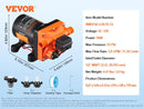 VEVOR 12V Diaphragm Pump 1.8/3/3.5/5 GPM 3/4/5-Chamber 40-100 PSI Adjustable 1/2'' MNPT Port for RV Yacht Food Truck Camper