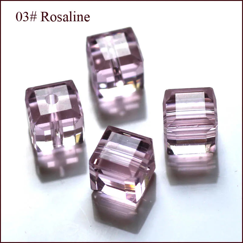 StreBelle AAA 50pcs/Lot Cube Loose Spacer Bead Jewelry Making Mix Colors 8x8mm Crystal Glass Beads Facet Square Shape