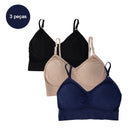 3 Pcs Women's Lingierie Cropped Women's Bras Sexy Bras Women's Tops Free Shipping Sutia Polyester 90%