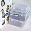 PP Storage Box Transparent Desktop Organizer Large Capacity Stickers Pencil Subpackage Holder Stationery