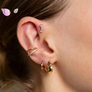 925 Sterling Silver Needle Metal Round Twist Hoop Earrings For Women Europe and America Personality Punk Rock Earrings Jewelry