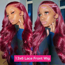 99j Burgundy Body Wave Human Hair 13x6 Lace Front Wigs High Density 30 Inch 13x4 Hd Lace Frontal Wigs For Women Choice Brazilian