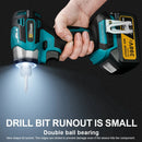 688N.m 1/4'' Brushless Electric Screwdriver Cordless Screwdriver Electric Drill Impact Driver Kit for Makita 18V Battery Pin