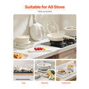 SucceBuy 17 Piece Pots and Pans Set Nonstick Detachable Handle Cookware Kitchen RV Cooking Sets, with Frying, Sauce, Saute Temp