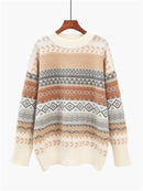 H.SA 2022 Damen Winterpullover Pullover Strickpullover Loose Gestreifter Pullover Lässiges Oberteil Argyle Pullover Strickjacken Damen Winter