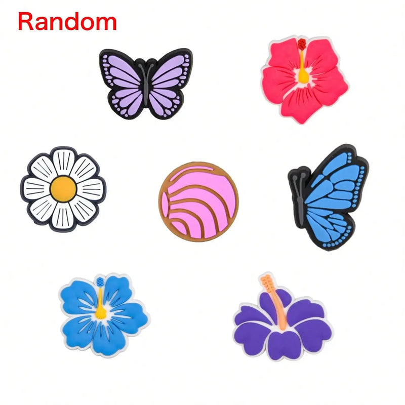 Random 30Pcs Shoe Charms for Croc Sandals, PVC Decorations Accessories for Christmas, Birthday, Party, Gift Shoes Pins