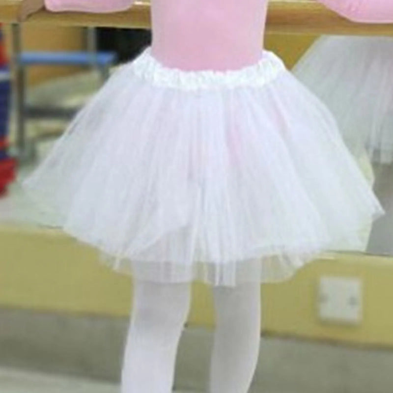 Fashion Kids Mesh Miniskirts Girls Princess Solid White Dance Ballet Tutu Brand Party Dress Girl Faldas Skirt Elastic Clothes