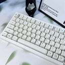 Simple Milky White Cute Cat Theme Keycap 124Keys PBT Sublimation MOA Profile Round Ball Caps Korean Mechanical Keyboard Keycaps