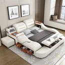 Nordic Unique Wood Double Bed Storage Queen Master Multifunctional Modern Double Bed Luxury Smart Cama Casal Bedroom Furniture