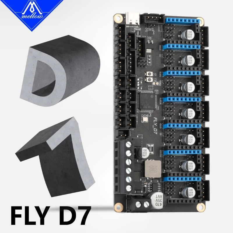 Mellow FLY D7 V1.0 Board 7 Axis 32Bit Klipper Firmware TMC2209 UART 3D Printer Parts For Ender 3/5 Voron 2.4 Trident