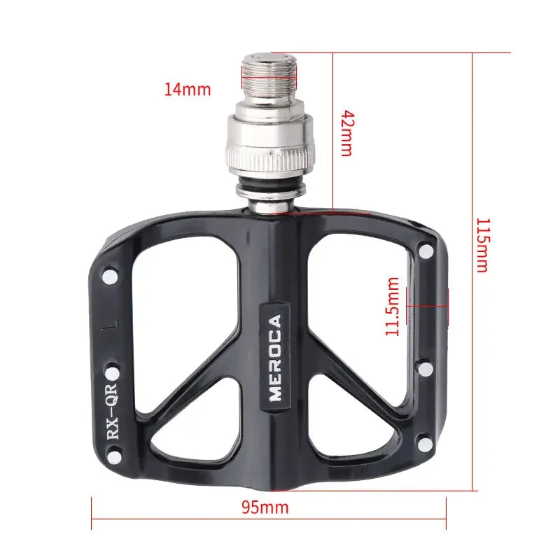 MEROCA Bicycle Quick Release Pedal Seal 3 Bearing Ultra-light Aluminum Alloy MTB Road Bicycle Non-slip  Bike Pedals