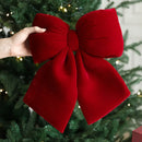 Big Velvet Red Bow for Christmas Tree Decoration Valentine's Day Wedding Fences Stairs Fireplaces Festival Christmas Deco