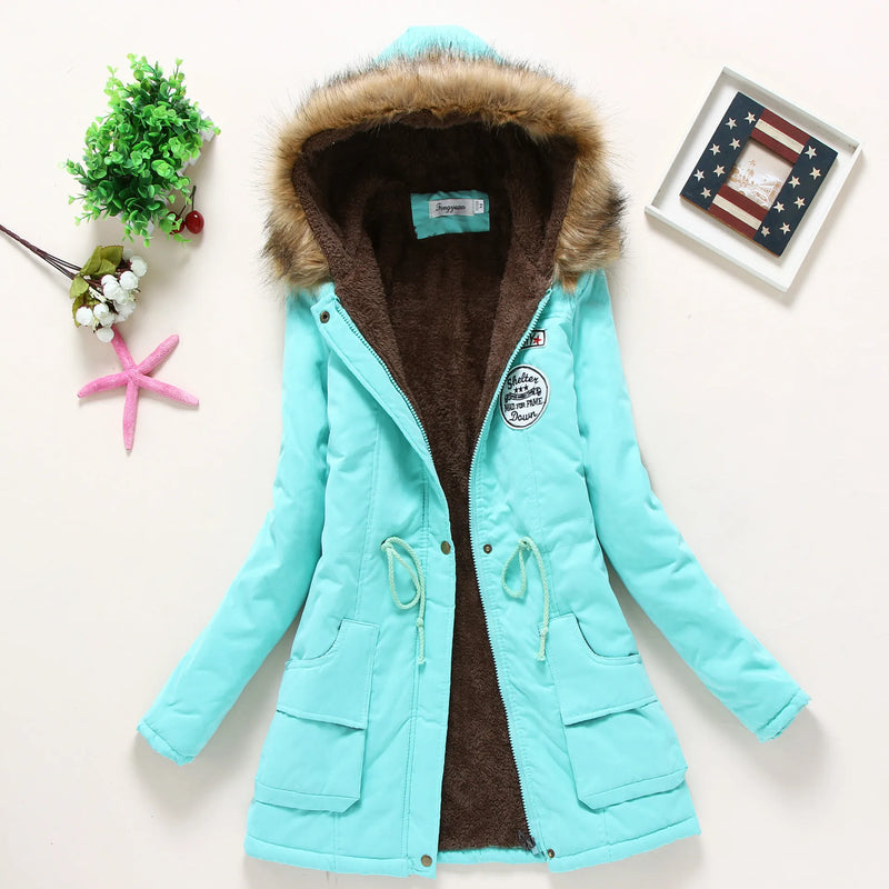 Spring Autumn Winter Jacket Women 2022 Thick Warm Hooded Parka Mujer Cotton Padded Coat 3XL Casual Slim Jacket Female