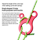 Tent Rope Buckles 3 Hole Outdoor Camping Tent Wind Rope Buckle Aluminium Alloy Tensioner Tent Cord Rope Fastener Tighten Hook