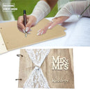10/20/30/40 Pages Mr&Mrs Wedding Guest Sign Book Wooden Signature Guestbook DIY Photo Memory Book Album Anniversary Gift