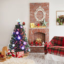 3/ 4/ 5/ 6 FT Fiber Optic Artificial Christmas Tree Pre-Lit Christmas Tree, Xmas Full Tree, Xmas Holiday Decor for Office, Home