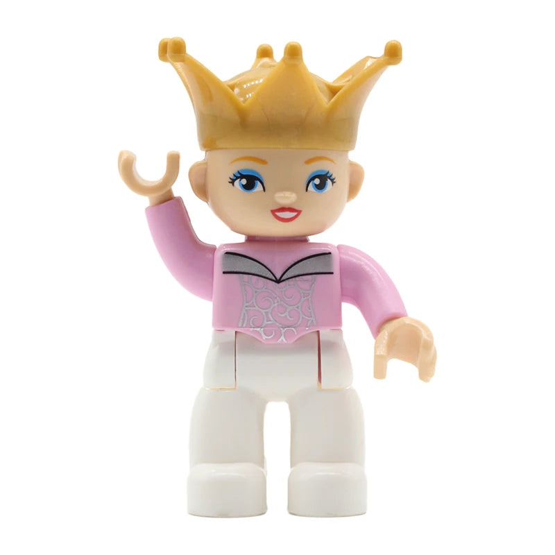 Big Size Action Figures City Princess Policemen Family Building Block Doll Character Accessory Assembly Toys for Children Gift