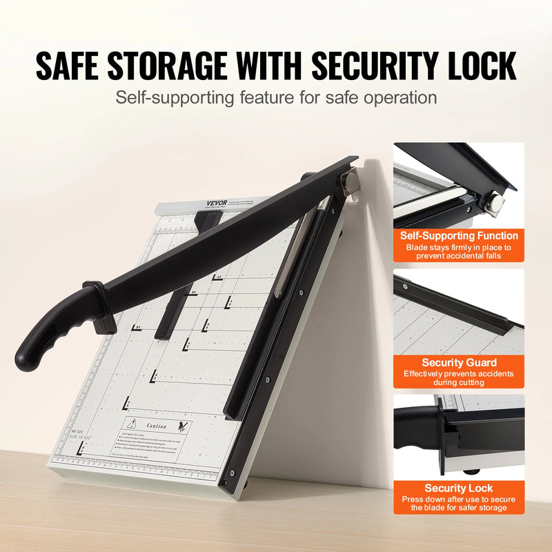 VEVOR Paper Cutter Guillotine Trimmer 15"/18" Cut Length 16/20 Sheets Capacity Heavy Duty Paper Cutter for Home Office School