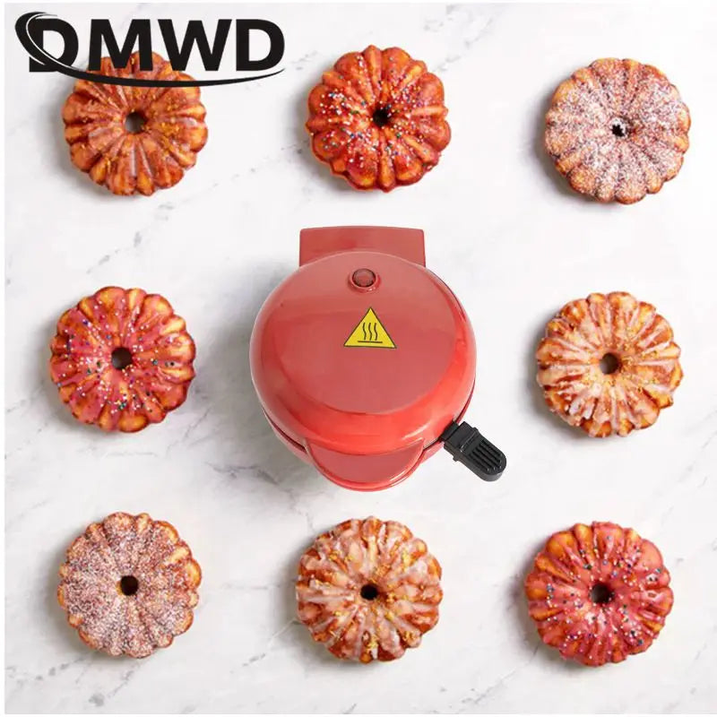 110V 220V Mini Bundt Cake maker Non-stick ring shaped cake Donut Buccellato baking machine Double-side heating Pumpkin Pie Mold