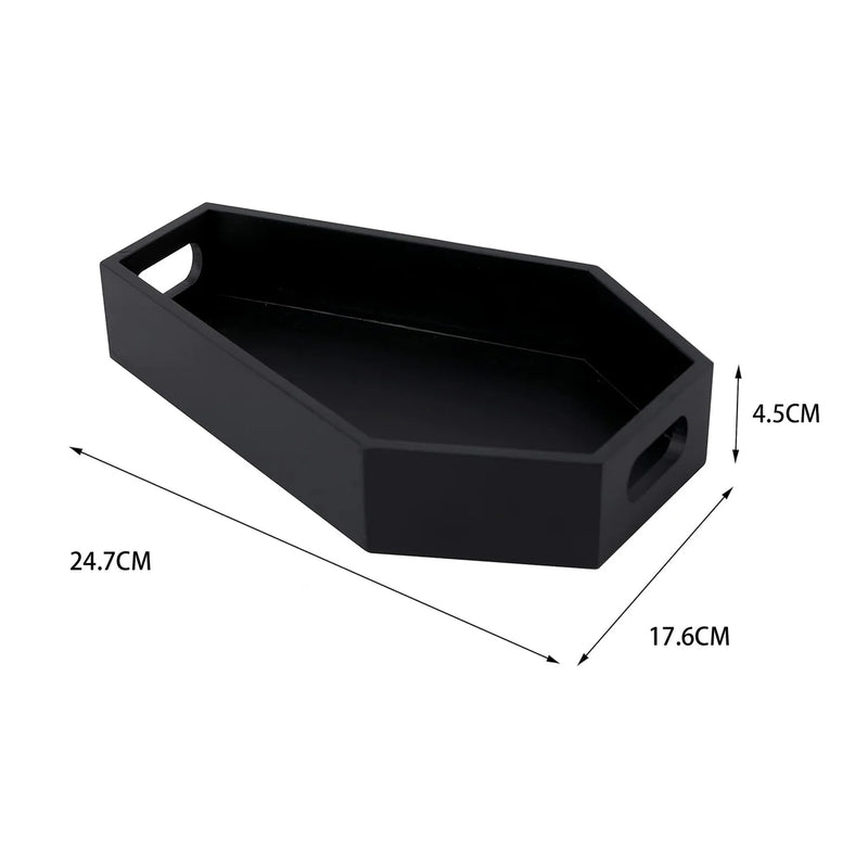 Coffin Shaped Tray, Gothic Style Ghost Home Decor Made Of Wood