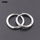POPMAX Herren-Creolen aus Edelstahl, runde Ohrringe für Damen und Herren, Gold-Silber-Farbe, lichtecht, männlicher Schmuck, 2 Stück